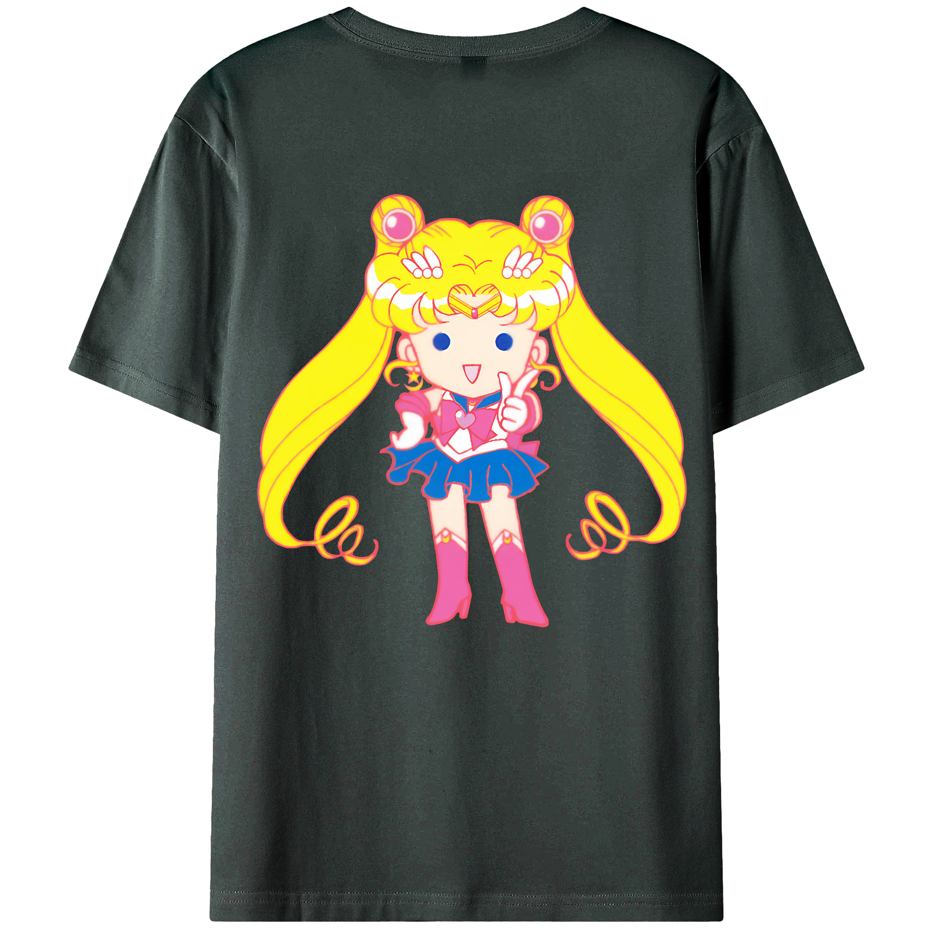 （画像用） 美少女戦士セーラームーン 月野 うさぎ つきの うさぎ Sailor Moon Tsukino Usagi 綿100％ メンズ半袖Tシャツ（バックプリント） 通気性